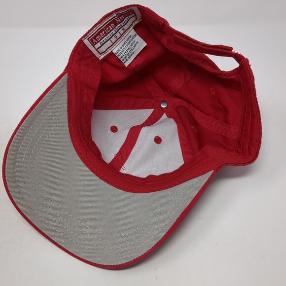 American Needle Strapback Hat Red One Size Adjustable Outdoor Vent Holes - Picture 7 of 10